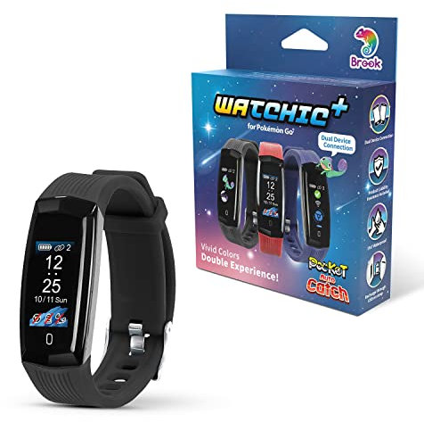 Brook Pocket Auto Catch Watchic Plus – Dual Accounts Auto Catcher, IPX7 wasserdicht, 2,4 cm Farbdisplay, für Pocket Monster Go Catcher Zubehör (schwarz)