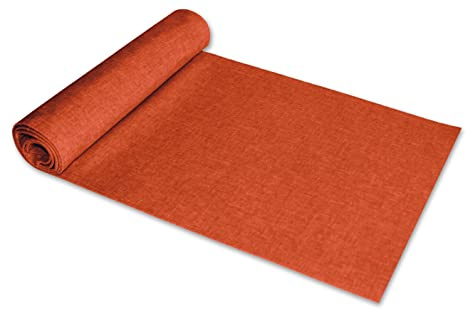 Tischläufer 33 x 160 cm Terracotta rechteckig Leinenoptik Tischdecke Lotuseffekt Tischwäsche Wasserabweisend Tischtuch Fleckenabweisend Bügelfrei Abwischbar Knitterfrei Innen und Außen
