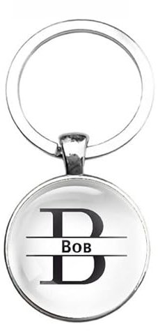 Schlüsselanhänger Glas - Bob, silberfarben