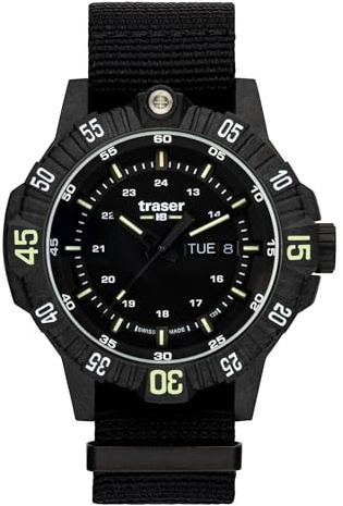 Traser P99 Q Tactical Black Herrenuhr mit Textilband 46mm, 110722