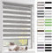 BelleMax Doppelrollo Klemmfix ohne Bohren & mit Bohren, 105x200cm(BxH), Marmor Grau, Duo Rollo, Sonnenschutz lichtdurchlässig Blickdicht, Klemmrollo Fensterrollo, Rollos für Fenster und Tür