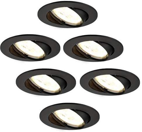 Ledvion - 6X LED Einbaustrahler Amsterdam, Weiß, Dimmbar, Rund, 3W, 2700K, Ø82 mm, 2 Jahre Garantie