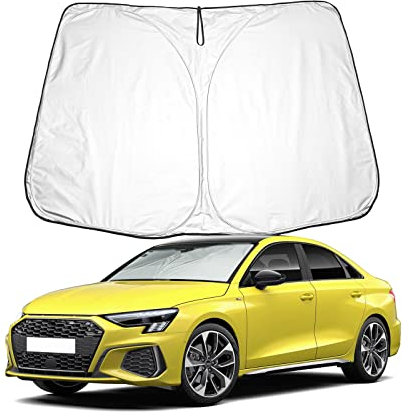 BIXUAN A3 2024 Sonnenschutz kompatibel mit Audi A3 8Y 2021-2024 S RS Windschutzscheibe für A3 8V 2014-2020 das Auto Frontscheibenabdeckung Windschutz für Frontscheibe Blockiert UV Abdeckung Faltbar