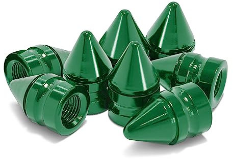 CGEAMDY Ventilkappen Auto, Reifenventilkappen, Ventilkappen Aluminium mit Gummiring Dichtung, für PKW-Reifen, SUV, Motorrad, LKW, Fahrrad, gegen Verschmutzung (Grün)