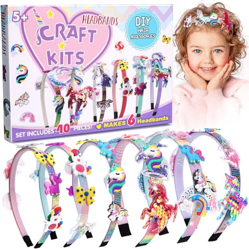 CITSKY Einhorn geschenke für mädchen - Spielzeug 4 5 6 7 8 9 jährige | haarschmuck bastelsets | Damit ihre eigenen einzigartigen DIY haaraccessoires herstellen können