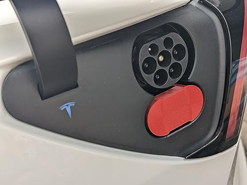 DC Schutzkappe Lade Anschluss Port Deckel für Tesla Model 3/X/Y/S Elektroauto (Rot)