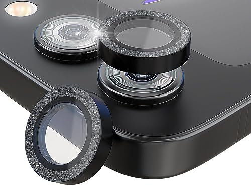 HFINGAQEX for Galaxy Z Flip 5 Camera Lens Protector,Bling Tiny Diamond Alloy Camera HD Glass Protector for Samsung Galaxy Z Flip 5 Flip5 ZFlip5 Glitter Metal Lens Ring Cap Locator