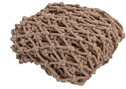 Seilnetz Für Spielplatz – Dekoratives Jute-Hanfnetz, Baumhaus, Klettern, Kindersicherheitsnetz, Strapazierfähiges Hanfseil, Frachtnetz, Outdoor-Hängematte，Balkon(Size:1x1m/3.28x3.28ft,Color:Hellbraun)