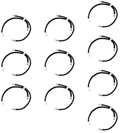 F Fityle 10 Stück Verstellbares Nylon Schiebearmband, Twisted Cord Bracelet Making Macht, Fashion Rope Bracelet, Twisted Cord Bracelet Findings für DIY Bracelet Jewelry Making, Schwarzes Silber