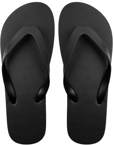 Aomig Chanclas Hombre, Sandalias de Dedo para Hombre y Mujer, Chanclas para Adulto, Chanclas Piscina Sandalias para Uso Doméstico Exterior Playa Piscina Baño, 38-39(Negro)
