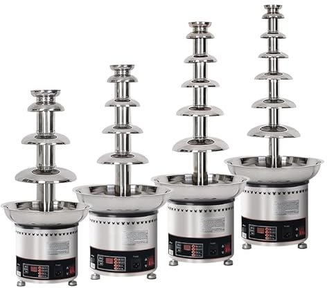 YOtat Commercial Chocolate Fountain Fountain - 4/5/6/7 Tiers Stainless Steel Sauce Melting Pot/Chocolate Waterfall Machine for Party Wedding Buffet Equipment (A 7 Tiers)