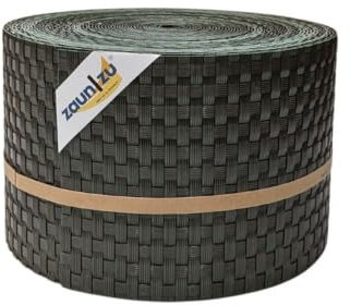 zaun|zu® Rattan 26 Meter Rolle 19cm hoch | Sichtschutzstreifen PE für Doppelstabmatten UV-beständiger Sichtschutz | Zaunblende Made in Germany | Robustes Design Grün 26m