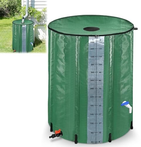 YRHome Serbatoio per acqua piovana pieghevole da 500 litri, con protezione da troppopieno, serbatoio per acqua piovana, serbatoio per acqua piovana, serbatoio per acqua piovana, serbatoio per acqua da