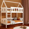 YOUKO Etagenbett Kinderbett 180x90 cm “Charlie” - Hausbett für 2 Kinder mit Leiter- Hochbett Kinder - Holzbett Kiefer Ohne Matratze und Schublade