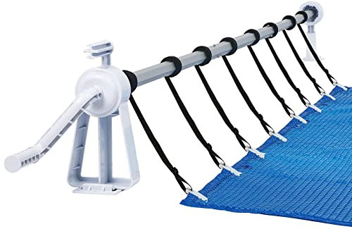FIVMEN Pool Aufroller Poolabdeckung 1,05-6,15m Aufrollvorrichtung Mobiles für Plane, Premium Aufrollsystem inkl. Bänder Einstellbar Poolaufroller, Typ B