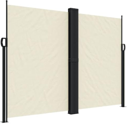 vidaXL Auvent Latéral Rétractable, Brise-Vue de Jardin, Écran de Protection, Écran de Balcon Terrasse Arrière-Cour Extérieur, Crème 180x1000 cm