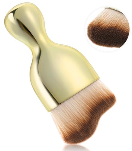 Amabro pinceau autobronzant, pinceau de maquillage plat incliné, pinceau pour fond de teint Kabuki, haute densité, poils doux, pinceau applicateur corporel pour protection solaire pour femme