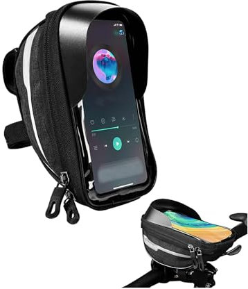 EULAPGOE Bolsa para teléfono en Cuadro de Bicicleta, Bolsa para teléfono en Bicicleta, Funda Impermeable para teléfono con Pantalla táctil Sensible, Bolsa para Bicicleta