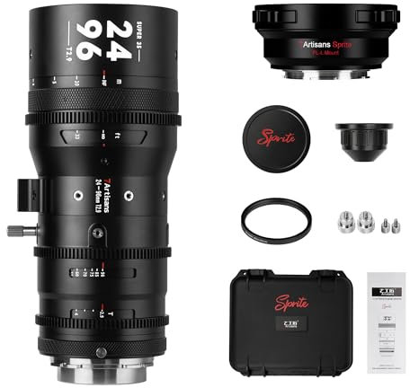 7artisans Spirite Zoom 24mm-96mm T2.9 Professional S35 Frame Zoom Cine Lens 7X Optical Zoom Compatible for PL Mount(Lens and PL-L Adapter Ring)