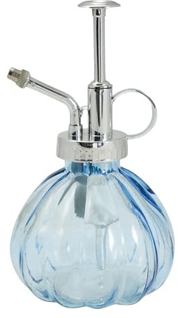 temonto Pflanzensprüher, 200ml, Zerstäuber, Sprühflasche zur Pflanzenpflege, Glas, Vintage-Design in Blautönen (hellblau)