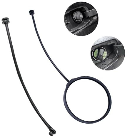KASESSS 2 PCS Tankdeckel Halteband mit/ohne Schlaufe, Schwarz Tankdeckelleitung, Einfacher Tankdeckel Gummiband, Auto Kraftstofftankdeckel Linie für BMW E87 E88 E46 E90 E91, usw