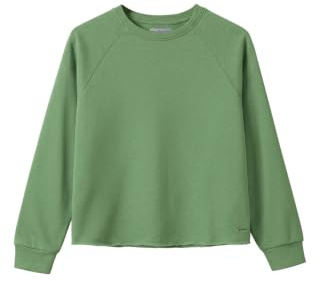Enorsia Womens French Terry Lined Crew Neck Sweatshirt - Loose Fit Raw Edge Hem with Raglan Sleeves jumpers for women