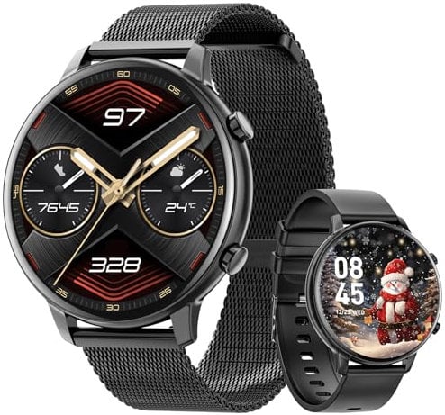 Hwagol Montre Connectée Homme Femme 1.39 Smartwatch avec Podometre, Moniteur Sommeil, avec 140+ Sportifs, Smartwatch Montre Intelligente Bracelet pour Android iOS