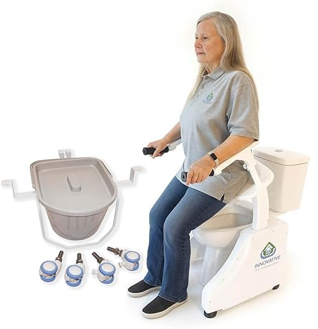 EaseLift - Sollevatore per WC con maniglie, regolabile in altezza, alzata per sedile elevato, per anziani, feriti, 199,6 kg, batteria ricaricabile inclusa, sicuro, certificato, facile da montare, HSA
