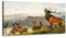 MHARTK66 Die Rivalen Leinwand Bilder, 50x100 cm Groß Wandbilder Wohnzimmer Hirsch Bild Aesthetic, Modern Tier Wanddeko Kunstdruck Schlafzimmer Badezimmer Büro Esszimmer Küche
