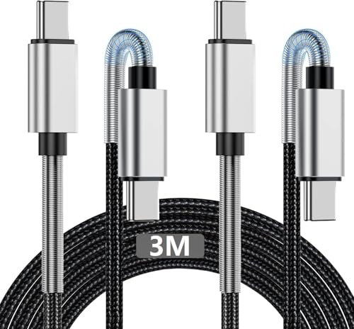 3M USB C Ladekabel für iPhone 16, Lang Typ C Schnellladekabel, iPad Pro Schnellladung Kabel für Apple iPhone 16 Plus/15 Pro Max,MacBook Pro 2021/2020/2019,iPad 12.9/11 inch/Mini/Air,Samsung S24/S23