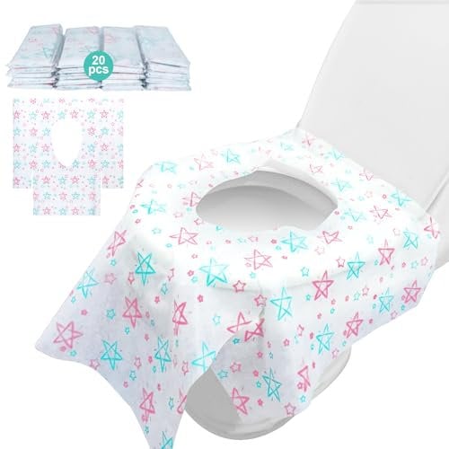 ABirdon Disposable Toilet Seat Covers, 20 Pcs Individually Packed,for Adults and Children Portable Seat Cover Protectors for Public Toilets and Travel