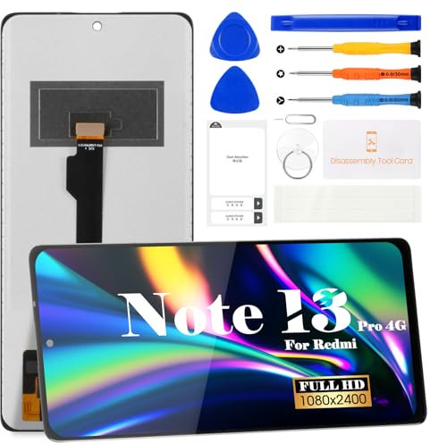 Incell - Pantalla LCD 4G para Xiaomi Redmi Note 13 Pro 4G, repuesto de pantalla para 23117RA68G, 2312FPCA6G, kit de reparación de pantalla táctil digitalizador sin marco (negro)