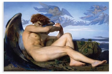 Leinwandposter Fallen Angel Alexandre Cabanel, Wandkunst, Dekordruck, Bild Gemälde für Wohnzimmer, Schlafzimmer, Dekoration, 30 x 45 cm