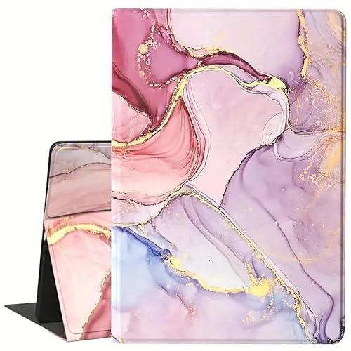 Case for iPad 11-inch (A16) 2025 and 10.9-inch 10th Gen 2022, Multi-Angle Stand Cover with Pencil Holder, Auto Sleep/Wake (Pink Marble)