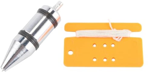 Enwye Fil à Plomb 300 g en Acier A3 chromé, Longueur 11 cm, diamètre 2,7 cm, tête Extensible, diamètre de la Pointe 0,8 mm, Cordon de 3 mètres, idéal pour Un alignement précis