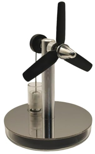 BuildCubes Modèle de Moteur Stirling à Hélice Tripale pour Basses Températures, Mini Moteur Thermique Artisanal à Couvercle de Tasse, Moteur à Combustion Externe, éducatif Cadeau -RTR