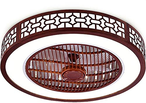 Deckenventilatoren, Ventilatorlichter, 22 Zoll Moderne Deckenventilatoren Mit Licht, 3-Farben-D 3-Geschwindigkeitswechsel, Runder Led-Kronleuchter, Einziehbarendelleuchte Mit Fernbedienufür Badezimmer