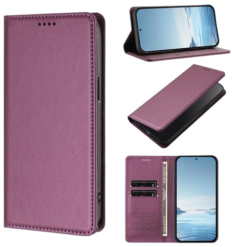 linsuyu Cover Compatible con Xiaomi Poco M2 MZB9919IN Case,Compatible con Redmi 9 M2004J19AG / 9 Prime 4G Funda para móvil Cartera magnética de PU + TPU Mate Purple2