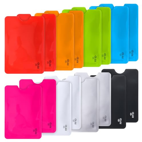 Xinjoduz 16 STK RFID Blocker Kartenhülle Schlanke Farbenfrohe EC Karten Schutzhülle, NFC Bankkarten Scheckkartenhülle Identitätsdiebstahl Prävention Für Frauen Und Männer