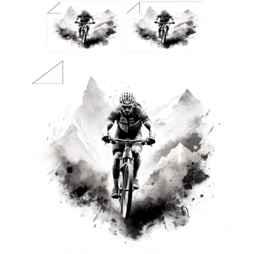 WSFST Mountainbike Bettwäsche 135x200 Schwarz Weiß – Sport Fahrrad Bettwäsche MTB Design, Mikrofaser Bettbezug 135x200 & Kissenbezug 80x80, Modern für Teenager & Männer