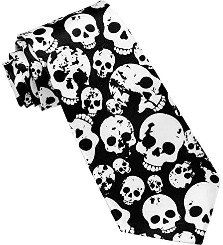W WIDMANN MILANO Party Fashion 2992K - Krawatte Totenkopf, Kostümzubehör, Accessoire, Totenkopf, Halloween, Karneval, Mottoparty