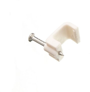 WHITE TWIN AND EARTH CABLE WIRE CORD CLIPS 2.5 MM ( pack of 48 )