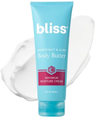 Bliss Body Butter - Grapefruit and Aloe - Maximum Moisture Cream - 6.7 Fl Oz - Body Lotion for Dry Skin - Long-Lasting Moisturizer for Women & Men - Vegan and Cruelty-Free