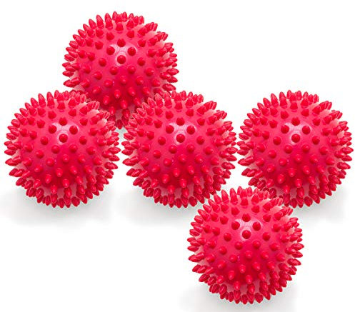 5er PACK | Massagebälle mit Noppen | Noppenbälle | Igelbälle | Arthro Sensorik Ball | Nicht aufgepumpt! | Härte kann selbst variiert werden | Durchmesser 10 cm | rot
