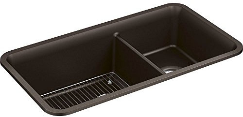 Kohler 8204-CM2 Cairn® 33-1/2 undermount double-bowl kitchen sink, Matte Brown