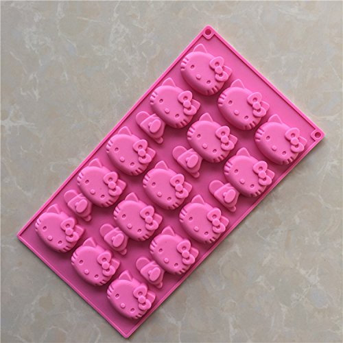 YL 15 Cavities Hello Kitty G134 Silicone Cake Baking Mold Cake Pan Muffin Cups Handmade Soap Moulds Biscuit Chocolate Ice Cube Tray DIY