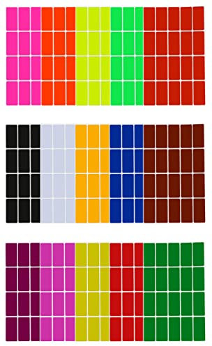 Sticker Bunt 40 mm x 19 mm Etiketten - 4 cm x 1,9 cm viereckige Aufkleber 300 Stück von Royal Green