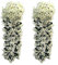JustYit 2 Stück kunstblumen veilchen hgende Blumen/hgende kunstblumen/hgende kunstpflanzen/kunstpflanze hängend/700 mm/Party Dekoration/Hochzeit Dekoration-Weiß