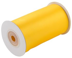 Satinband 100mm x 10m Rolle - FARBAUSWAHL in 3/6/12/25/38/50/75/100mm - farbecht & waschbar - Schleifenband für Hochzeit - Geschenkband zum Verpacken Dekorieren Basteln - Gelb 645
