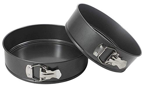 Set of 2 Round Cake TINS 9 INCH Non Stick Spring Form Loose Base Baking PAN Tray